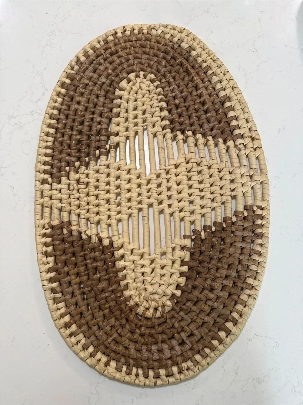 Handwoven Rattan Placemats - Natural & Brown Set of 5